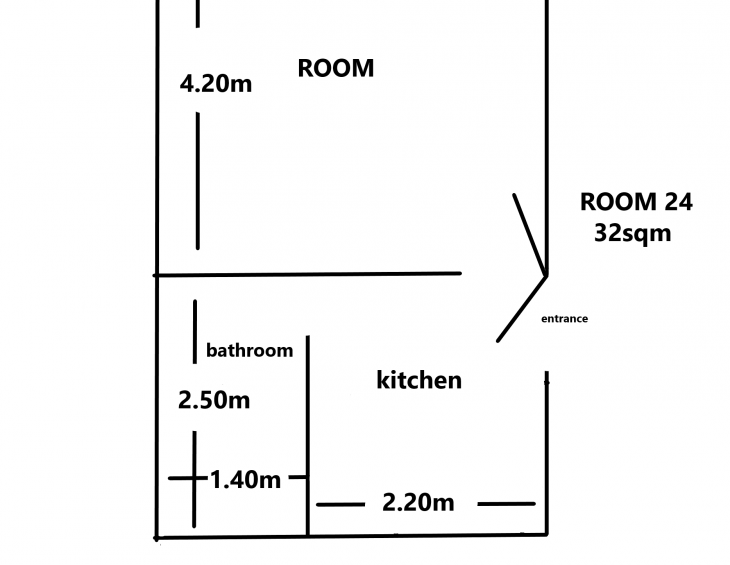 room apartment 2-3pax